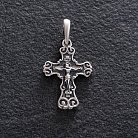 Серебряный крест с распятием (чернение) 13335 от ювелирного магазина Оникс