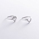 Двойное серебряное кольцо "Капелька" с кварцом и фианитами GS-01-004-6410 от ювелирного магазина Оникс - 5