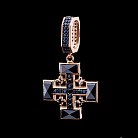 Золотая подвеска "Крест" с фианитами п02742 от ювелирного магазина Оникс