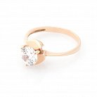 Золотое помолвочное кольцо с фианитом к01894 от ювелирного магазина Оникс - 2