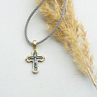 Серебряный крест "Распятие" с позолотой 132349 от ювелирного магазина Оникс - 8