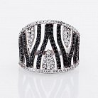 Золотое кольцо с белыми и черными фианитами к03456 от ювелирного магазина Оникс - 1