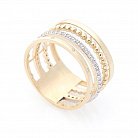 Золотое кольцо с фианитами к05683 от ювелирного магазина Оникс
