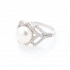 Срібний перстень з фіанітами і культ. прісн. перлами 111863 от ювелирного магазина Оникс - 2