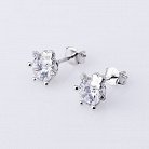 Срібні сережки-пусети з фіанітами 121897 от ювелирного магазина Оникс