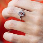 Серебряное кольцо с пиропом и фианитами GS-01-086-4110 от ювелирного магазина Оникс - 1