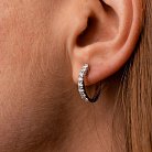Золоті сережки - кільця з діамантами сб0542cha от ювелирного магазина Оникс - 3