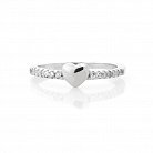 Серебряное кольцо с сердечком (фианиты) 112045 от ювелирного магазина Оникс - 2