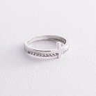 Золотое кольцо с крестиком (фианиты) к05549 от ювелирного магазина Оникс
