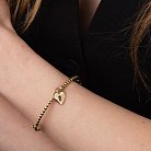 Жесткий золотой браслет "Сердечко" б02775 от ювелирного магазина Оникс - 6