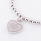 Срібний браслет "Серце" з фіанітами 141176 от ювелирного магазина Оникс - 4