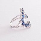 Золотое кольцо с синими сапфирами и бриллиантами кб0052ca от ювелирного магазина Оникс - 3