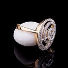 Золотое женское кольцо с фианитами к02557 от ювелирного магазина Оникс - 1