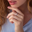 Золотое кольцо с синим сапфиром и бриллиантами C01021R от ювелирного магазина Оникс - 1