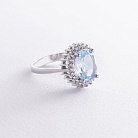 Серебряное кольцо с голубым топазом и фианитами GS-01-134-3910 от ювелирного магазина Оникс - 2