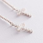 Срібні сережки "Хрестики" (фіаніт) 121034 от ювелирного магазина Оникс - 2