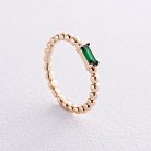 Золотое кольцо "Аннабель" с зеленым фианитом к07183 от ювелирного магазина Оникс