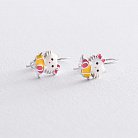 Дитячі срібні сережки "Hello Kitty" 122711 от ювелирного магазина Оникс - 1