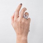 Женское серебряное кольцо с фианитом 111058 от ювелирного магазина Оникс - 1