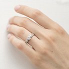 Серебряное помолвочное кольцо с фианитами 112064 от ювелирного магазина Оникс - 3