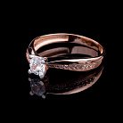 Золотое помолвочное кольцо с фианитами к03339 от ювелирного магазина Оникс - 5