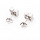 Серебряные серьги-пусеты с фианитами "Клевер" 121662 от ювелирного магазина Оникс - 4