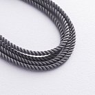 Шелковый серый шнурок с гладкой серебряной застежкой (2мм) 18495 от ювелирного магазина Оникс - 3