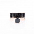 Золотое кольцо (черные фианиты) к03710 от ювелирного магазина Оникс - 2