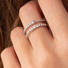 Двойное кольцо в белом золоте с бриллианты кб0466ca от ювелирного магазина Оникс - 1