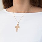 Золотой крестик без камней ШС01-00082 от ювелирного магазина Оникс - 2