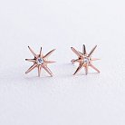 Золоті сережки - пусети "Зірки метеорити" з фіанітами с07906 от ювелирного магазина Оникс - 1