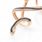 Золотое кольцо на фалангу "Змея" с фианитами к05253 от ювелирного магазина Оникс - 2