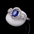 Золотое кольцо с синим сапфиром и бриллиантами к414 от ювелирного магазина Оникс - 3