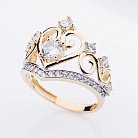 Золотое кольцо "Корона с фианитами" к04764 от ювелирного магазина Оникс