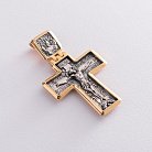 Серебряный крестик с позолотой "Распятие'' 131930 от ювелирного магазина Оникс - 3