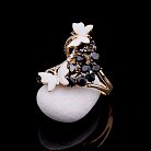 Золотое кольцо "Бабочки" с эмалью и фианитами к03725 от ювелирного магазина Оникс