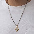 Серебряный крест с позолотой. '' Господь Вседержитель. Великомученик Пантелеимон Целитель" 132463 от ювелирного магазина Оникс - 3