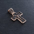 Православный крест "Распятие" (чернение) п01877 от ювелирного магазина Оникс - 1