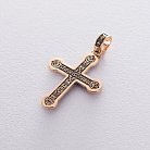 Золотой православный крест "Распятие. Спаси и Сохрани" с чернением п02823 от ювелирного магазина Оникс - 3