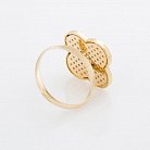 Золотое кольцо "Клевер" (фианиты) к04771 от ювелирного магазина Оникс - 2