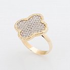 Золотое кольцо "Клевер" (фианиты) к04771 от ювелирного магазина Оникс