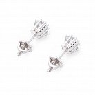 Серебряные серьги-гвоздики с фианитами 121863 от ювелирного магазина Оникс - 2