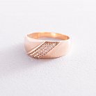 Золотое кольцо с белыми фианитами к06646 от ювелирного магазина Оникс