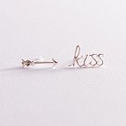 Серьги - пусеты "Kiss" в серебре 123064 от ювелирного магазина Оникс - 3