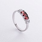 Серебряное кольцо с пиропами и фианитами GS-01-063-4110 от ювелирного магазина Оникс