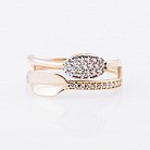 Золотое кольцо с фианитами к05219 от ювелирного магазина Оникс