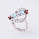 Серебряное кольцо с цветными фианитами 111918 от ювелирного магазина Оникс