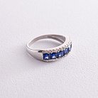 Серебряное кольцо с синт. сапфирами и фианитами 1824/1р-HSPH от ювелирного магазина Оникс - 2