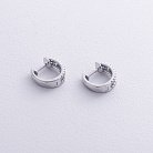 Золоті сережки - кільця (діаманти, сапфіри) сб0505ca от ювелирного магазина Оникс - 5