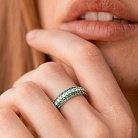 Золотое кольцо с изумрудами и бриллиантами кб0210cha от ювелирного магазина Оникс - 5